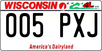 WI license plate 005PXJ