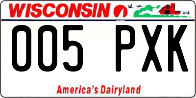 WI license plate 005PXK