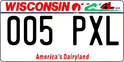 WI license plate 005PXL