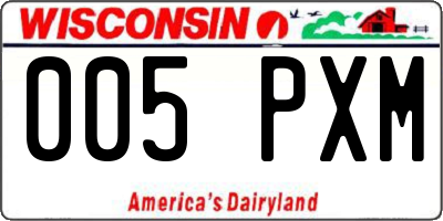 WI license plate 005PXM