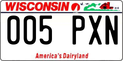 WI license plate 005PXN