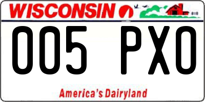 WI license plate 005PXO