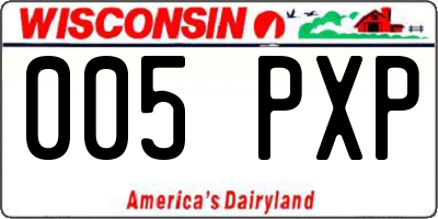 WI license plate 005PXP