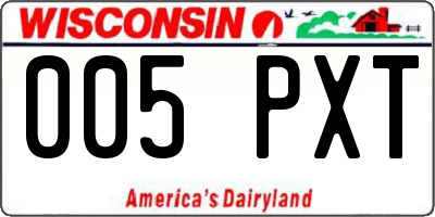 WI license plate 005PXT