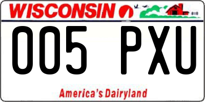 WI license plate 005PXU