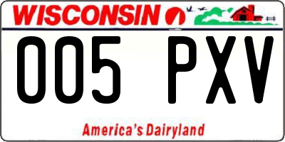WI license plate 005PXV