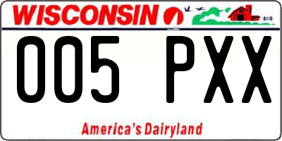 WI license plate 005PXX