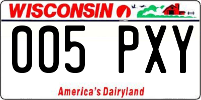 WI license plate 005PXY