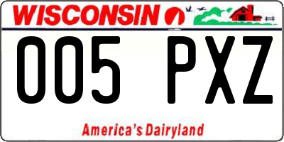 WI license plate 005PXZ