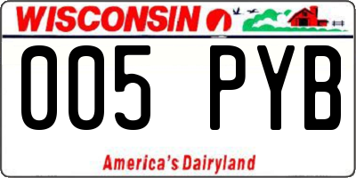 WI license plate 005PYB