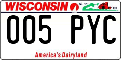 WI license plate 005PYC