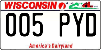 WI license plate 005PYD