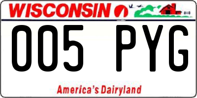 WI license plate 005PYG