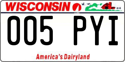 WI license plate 005PYI