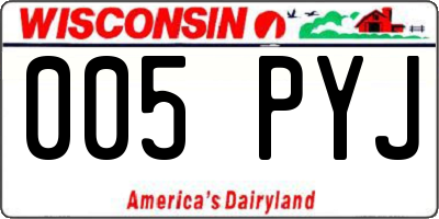 WI license plate 005PYJ