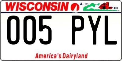 WI license plate 005PYL