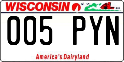 WI license plate 005PYN