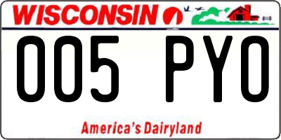 WI license plate 005PYO