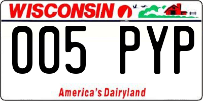 WI license plate 005PYP