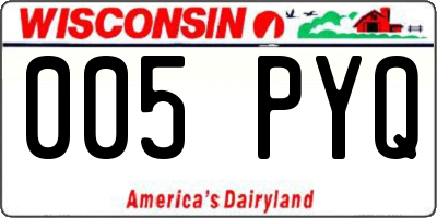 WI license plate 005PYQ