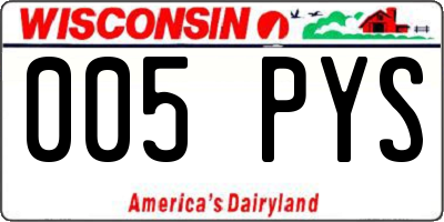 WI license plate 005PYS