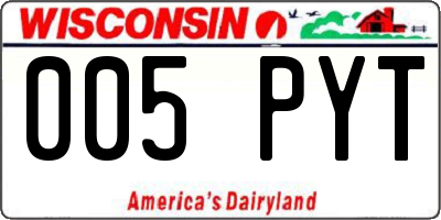 WI license plate 005PYT