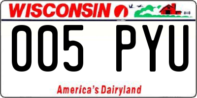 WI license plate 005PYU