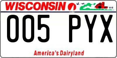 WI license plate 005PYX