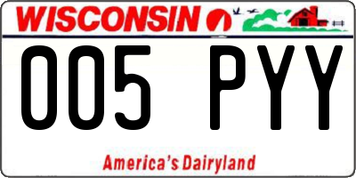 WI license plate 005PYY