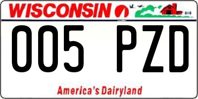 WI license plate 005PZD