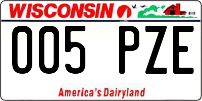 WI license plate 005PZE