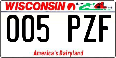 WI license plate 005PZF