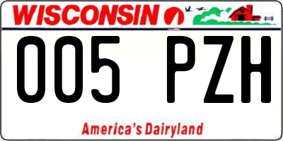 WI license plate 005PZH