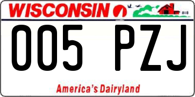 WI license plate 005PZJ