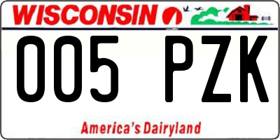 WI license plate 005PZK