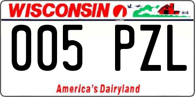 WI license plate 005PZL