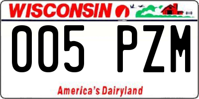 WI license plate 005PZM