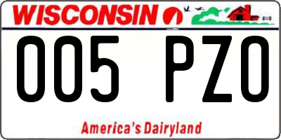 WI license plate 005PZO
