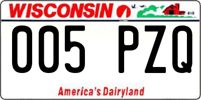 WI license plate 005PZQ
