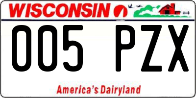 WI license plate 005PZX