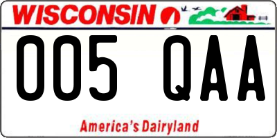 WI license plate 005QAA