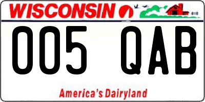 WI license plate 005QAB