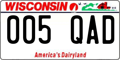 WI license plate 005QAD