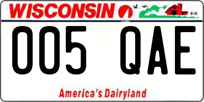WI license plate 005QAE