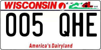 WI license plate 005QHE