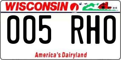 WI license plate 005RHO