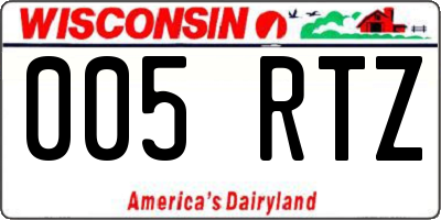 WI license plate 005RTZ