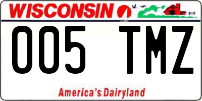 WI license plate 005TMZ