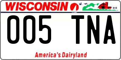 WI license plate 005TNA