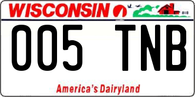 WI license plate 005TNB